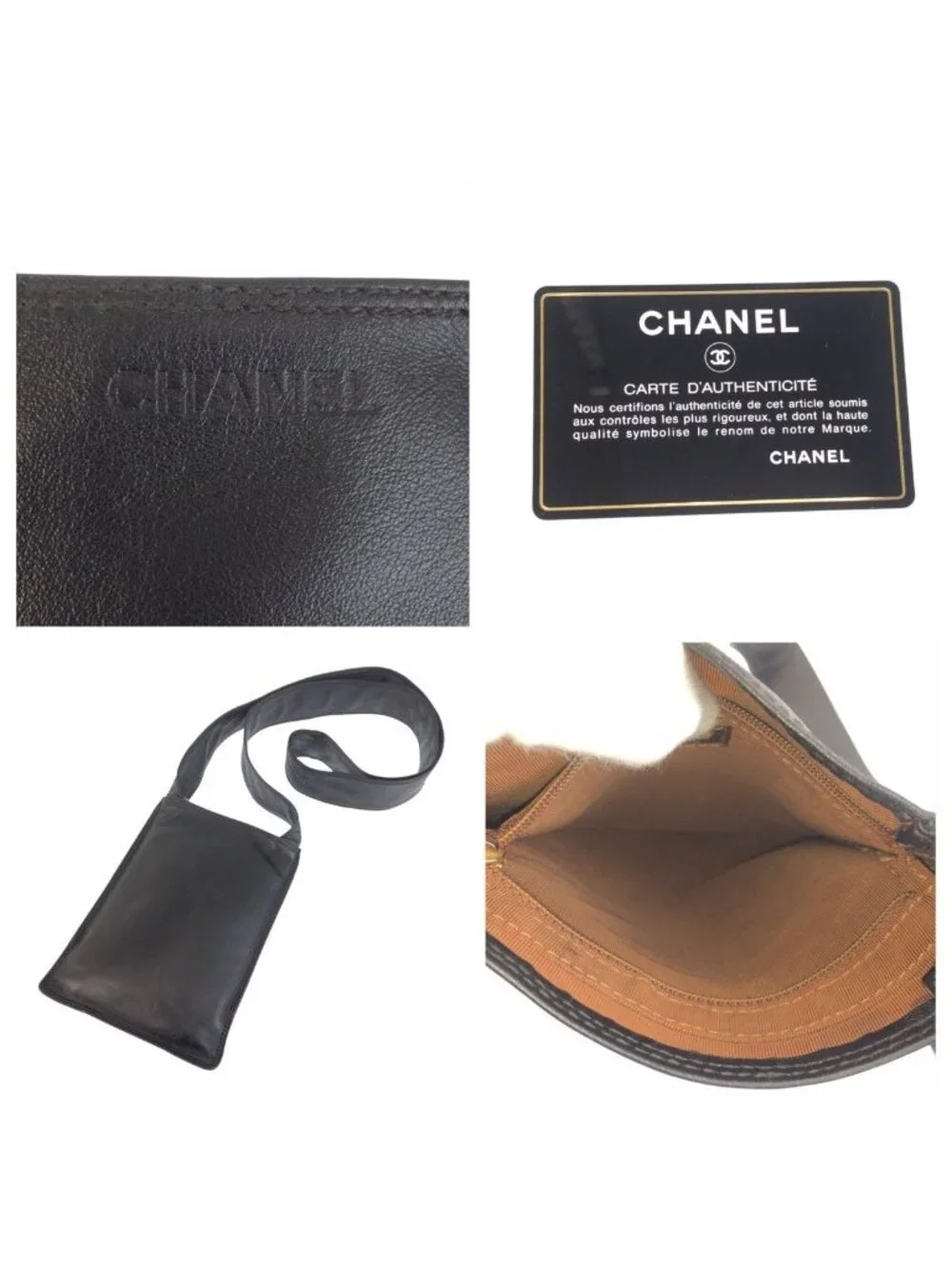 Chanel Vintage Black Gold Leather Shoulder Bag Pochette - Picture 5 of 9